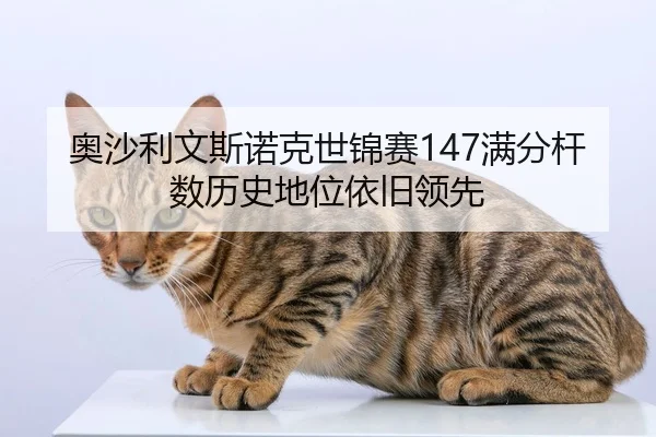 奥沙利文斯诺克世锦赛147满分杆数历史地位依旧领先